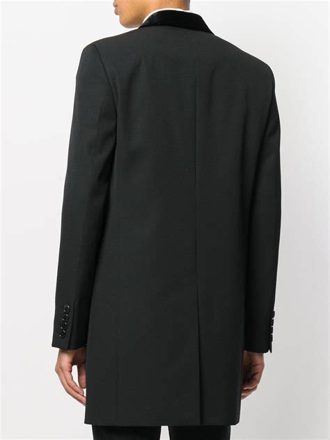 Yves Saint Laurent Chesterfield Black Wool Coat 